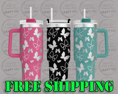 40oz Butterfly Dupe Tumbler Gift 240