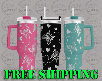 40oz Butterfly Dupe Tumbler Gift 249
